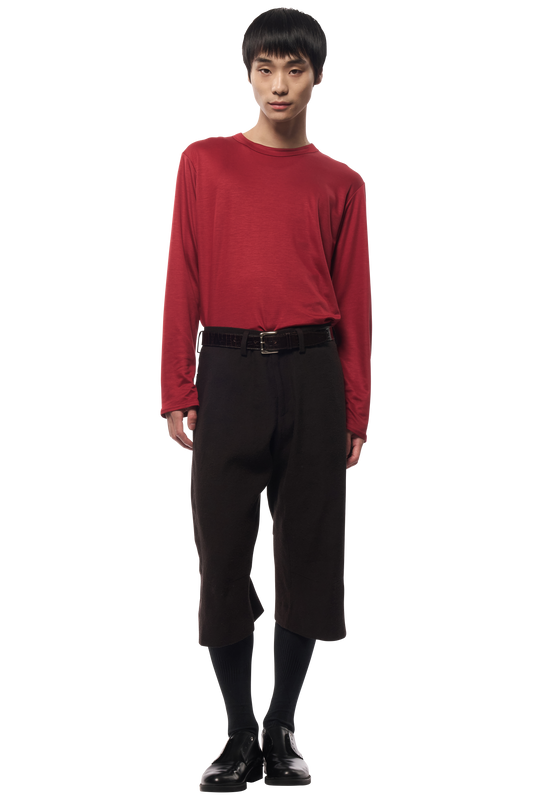 KNEE DARTED FLARE SHORTS / SILK LINEN