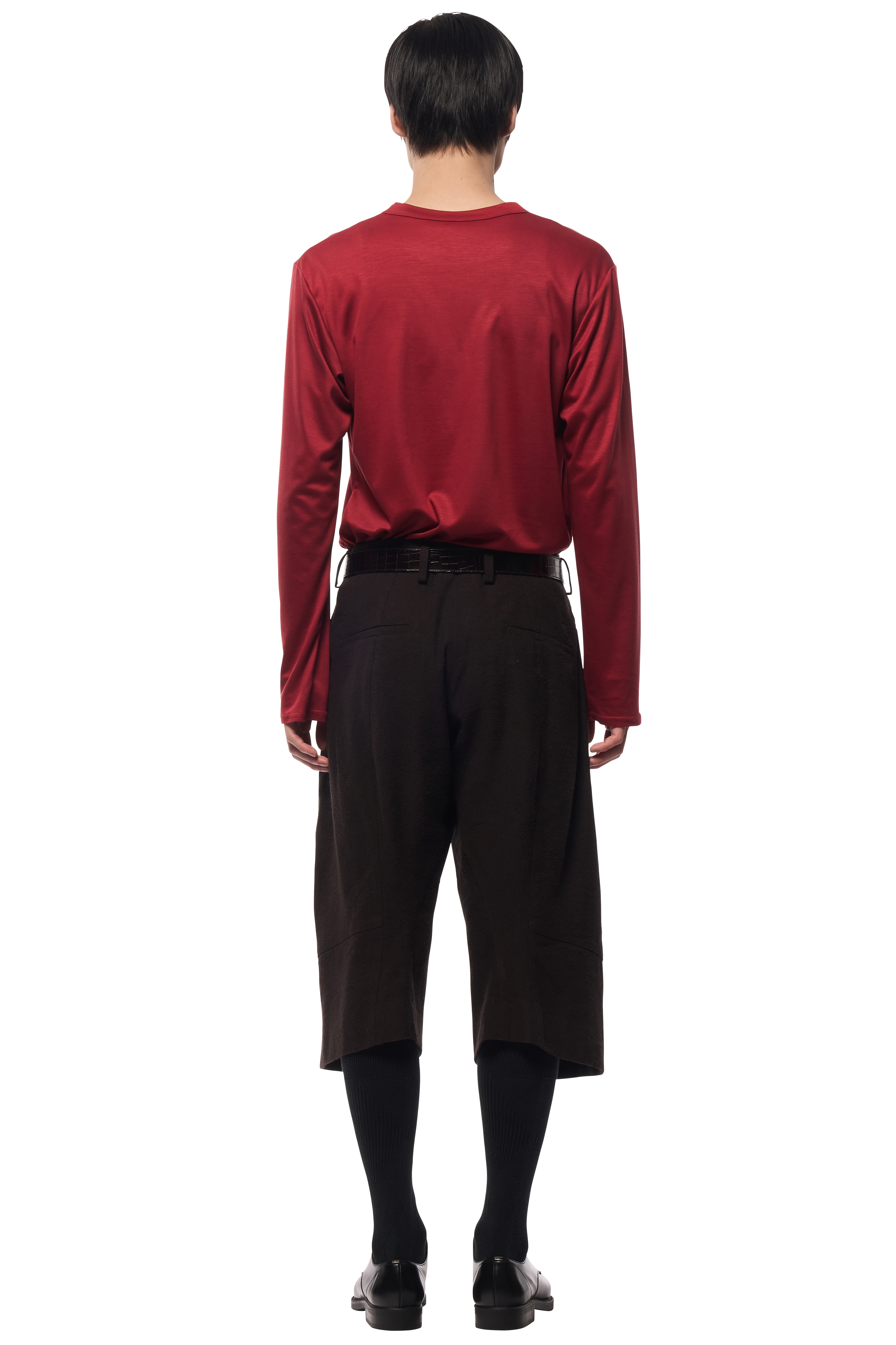 KNEE DARTED FLARE SHORTS / SILK LINEN