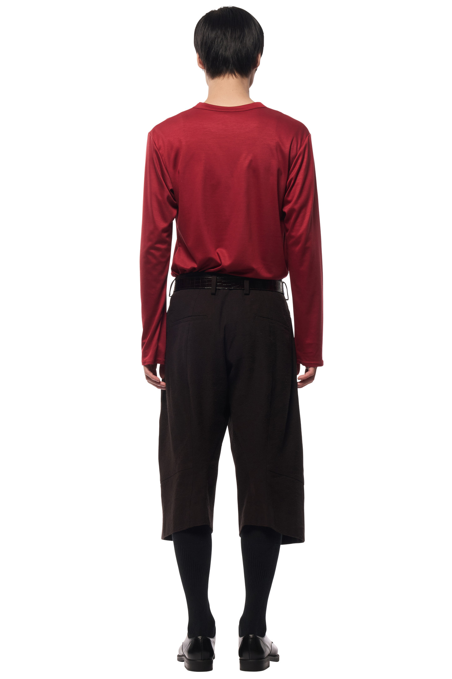 KNEE DARTED FLARE SHORTS / SILK LINEN