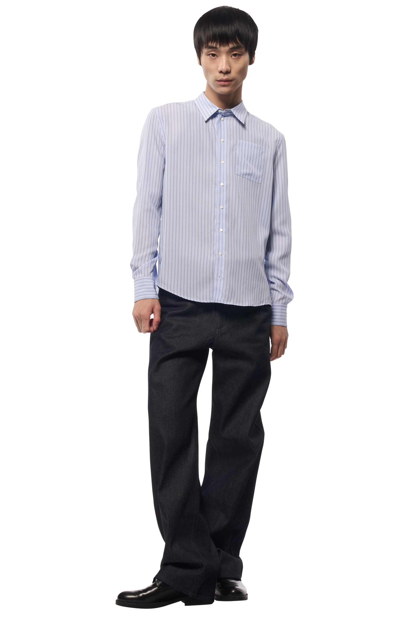 DRESS SHIRT / SILK STRIPE
