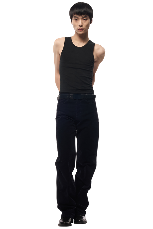 SOL DENIM TROUSERS / FLOCKED DENIM