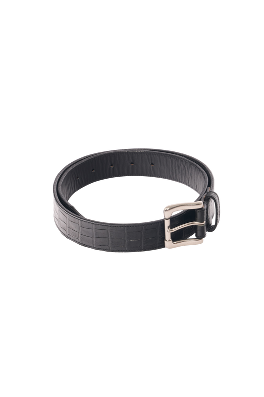 EMBOSSED CROCODILE BELT / CROCODILE LEATHER