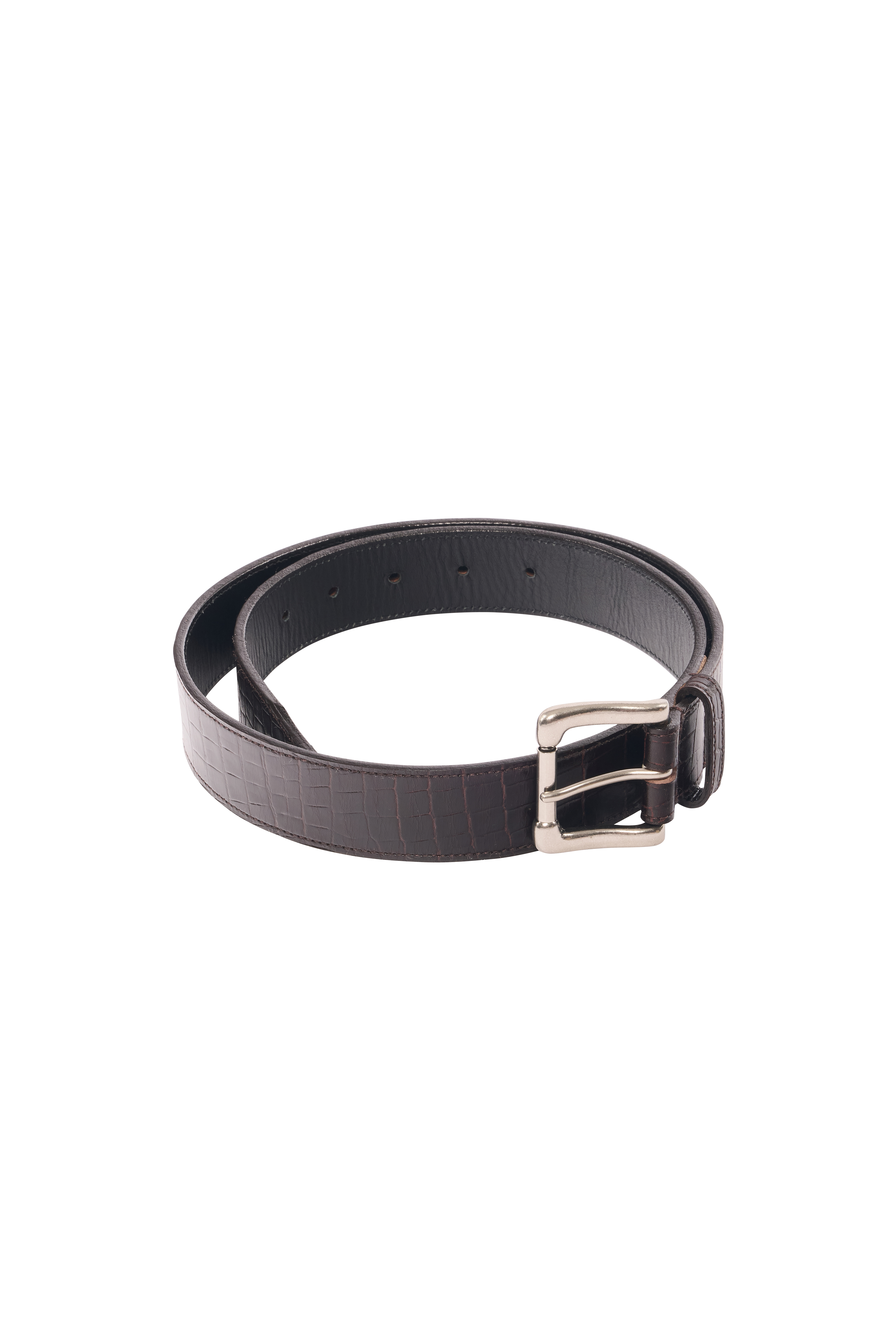 EMBOSSED CROCODILE BELT / CROCODILE LEATHER