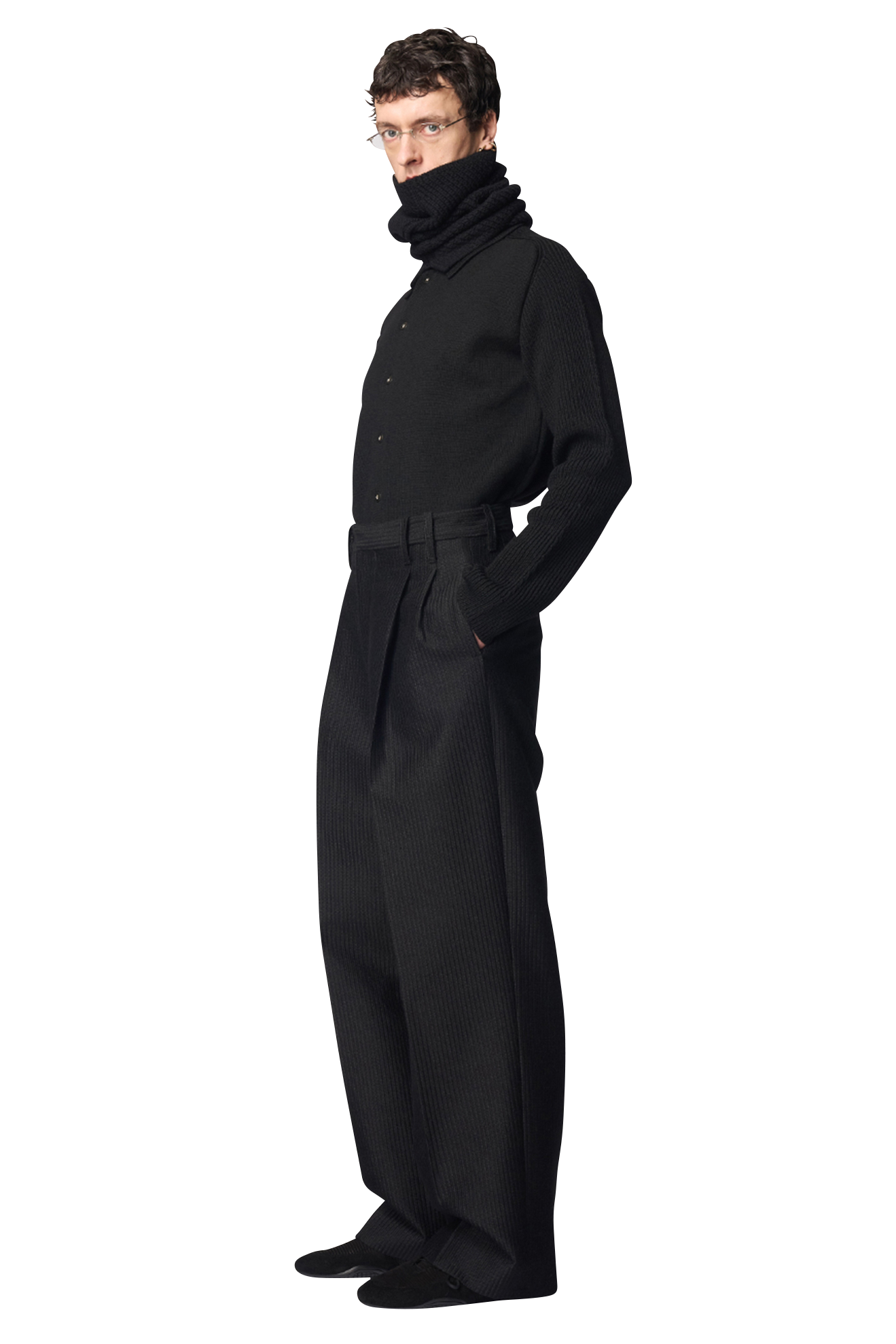 PAWSON TUCK TROUSERS / JACQUARD ALPACA WOOL